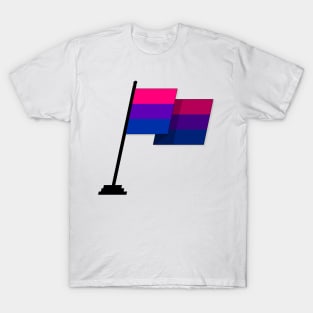 Large Waving Flag in Bisexual Pride Flag Colors T-Shirt